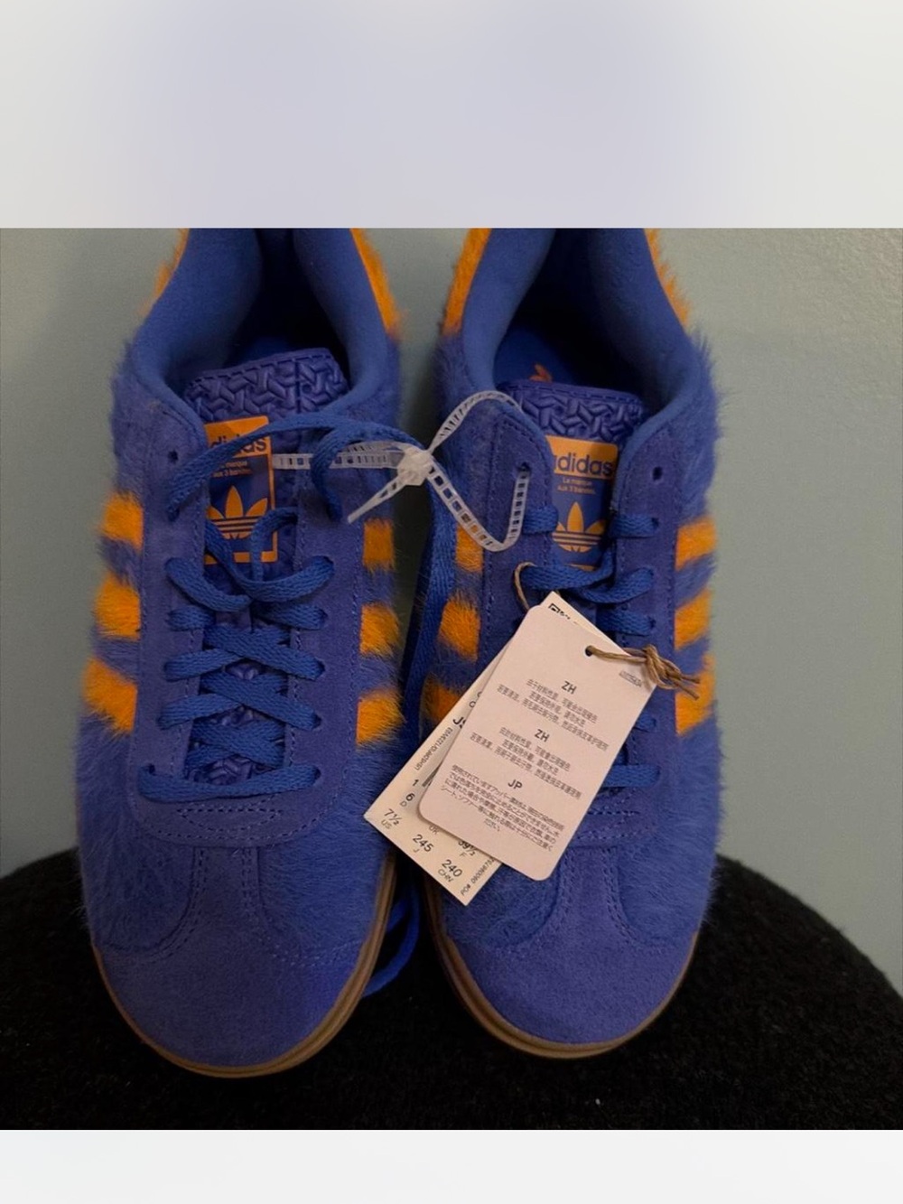 adidas Women's Royal Blue Sneakers with Orange Stripes